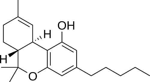 chemical structure diagram of THC